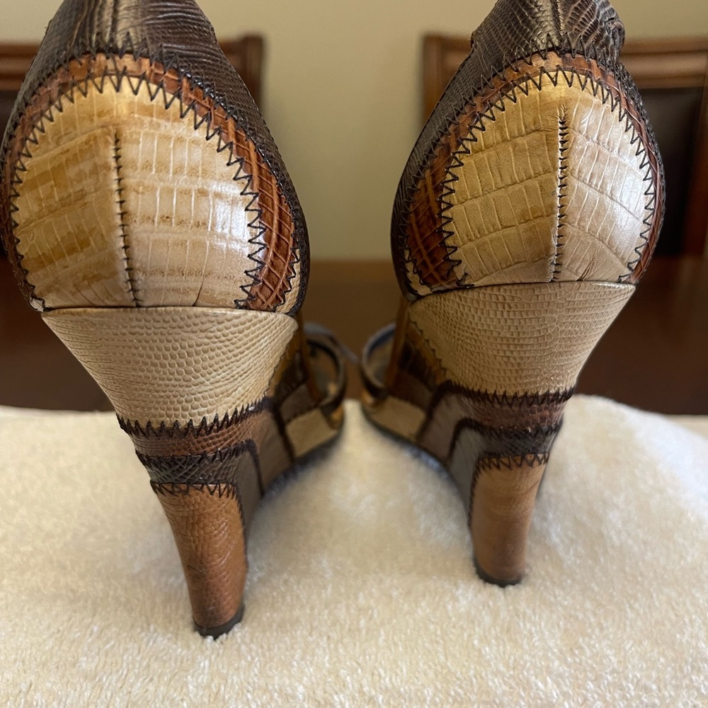 Aldo Patchwork Leather Wedge Sandals. Worn Twice!… - image 4